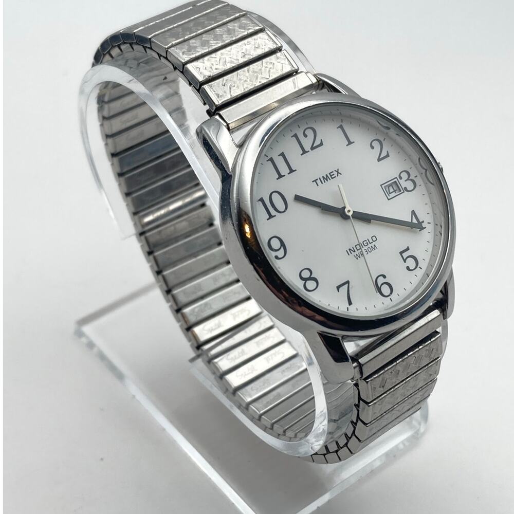 Timex Easy Reader Men's Watch 35mm - New Battery Stretch Band WR 30M Date